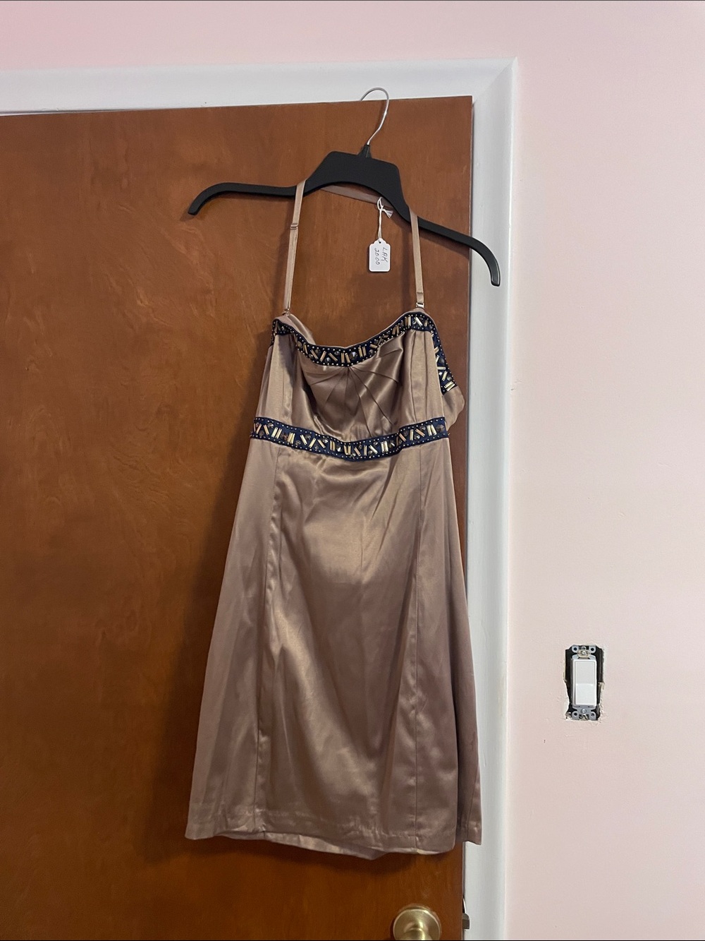 Satin embellished midi dress